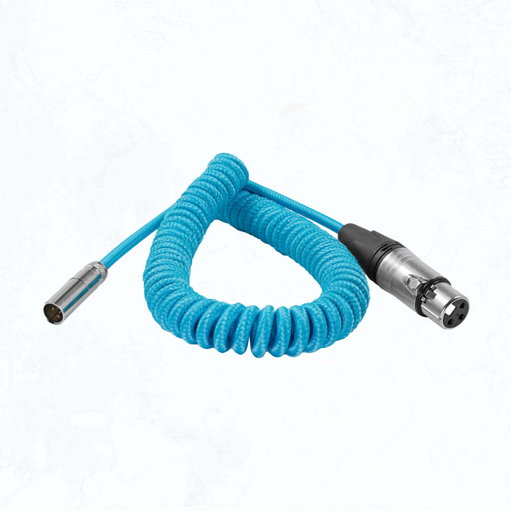 Kondor Blue Coiled Mini-XLR to XLR Cable for Canon C70 & BMPCC 4K:6K Kondor Blue Coiled Mini-XLR to XLR Cable for Canon C70 & BMPCC 4K:6K