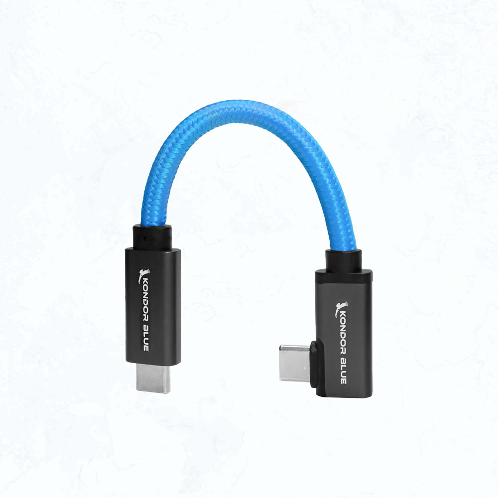Kondor Blue Right-Angle USB-C 3.1 Gen 2 Cable (5, Kondor Blue) Kondor Blue Right-Angle USB-C 3.1 Gen 2 Cable (5, Kondor Blue)