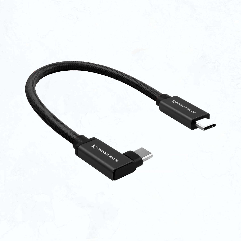Kondor Blue Right-Angle USB-C 3.1 Gen 2 Cable (8,5, Black) Kondor Blue Right-Angle USB-C 3.1 Gen 2 Cable (8,5, Black)